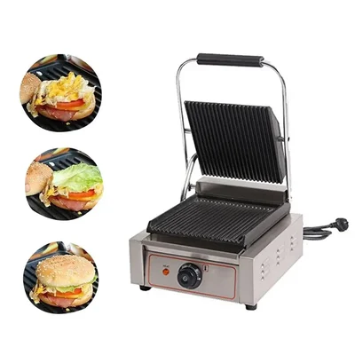 Commercial Single Head Double Side Grill Sandwich Griller, 2200W